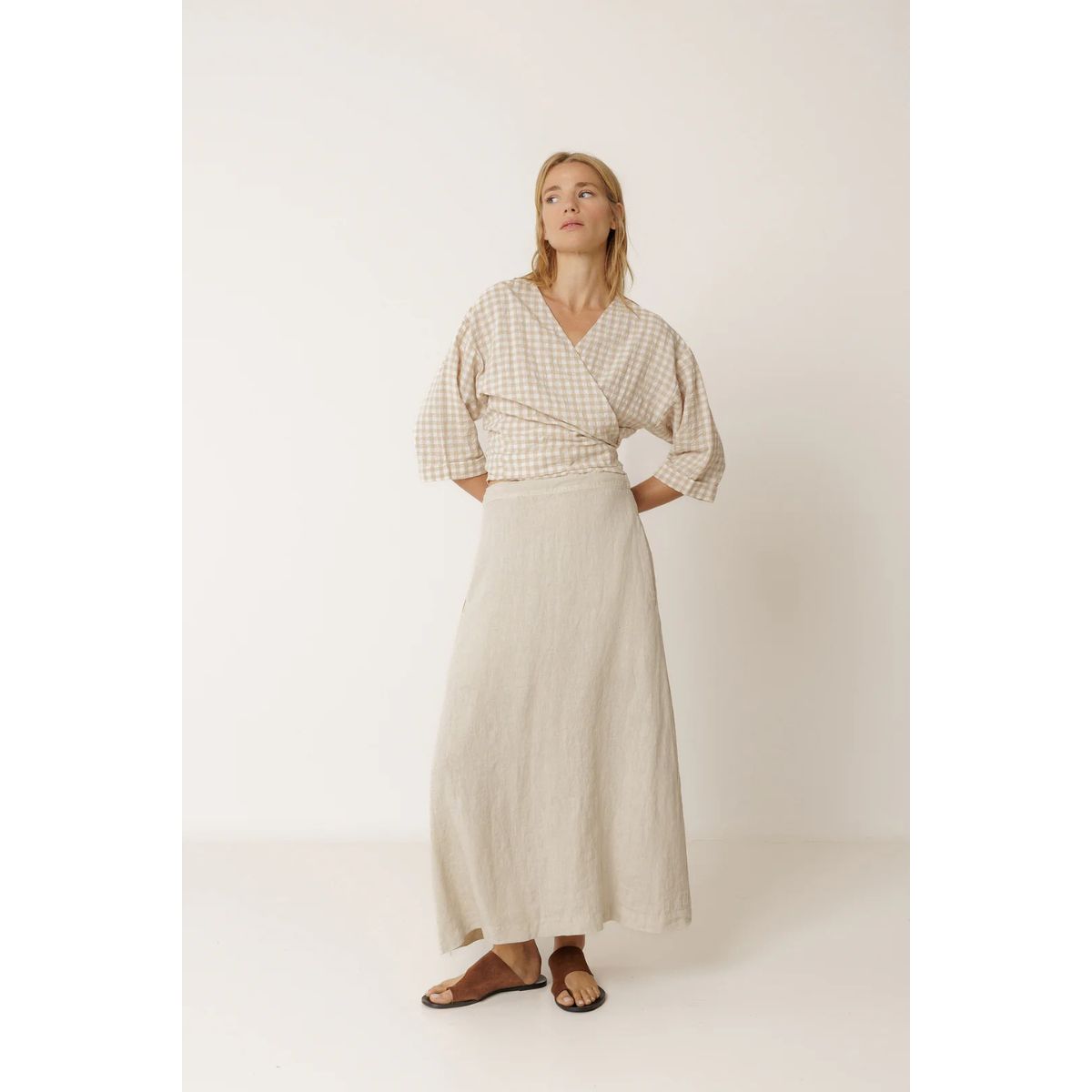 Long Linen Skirt — Stone - Public Mercantile