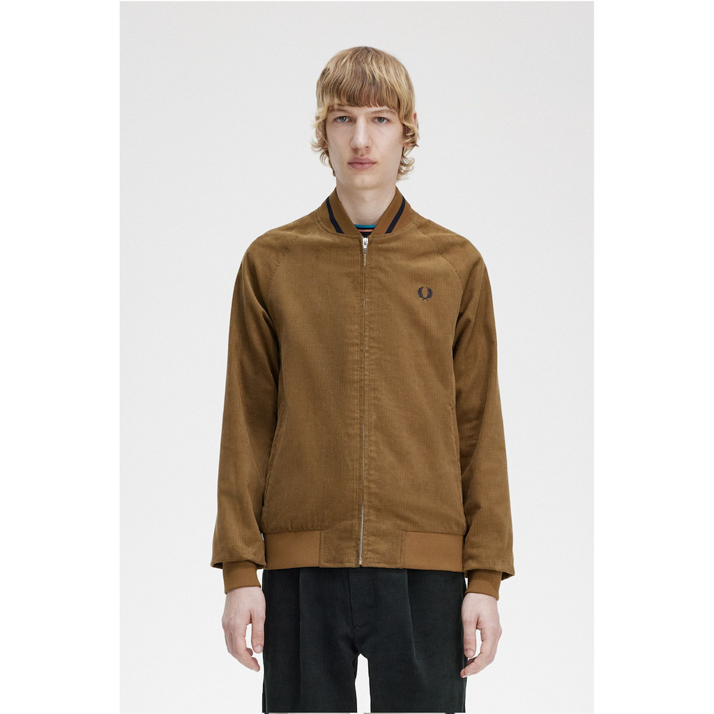 Fred Perry Waffle Cord Tennis Bomber — Shaded Stone