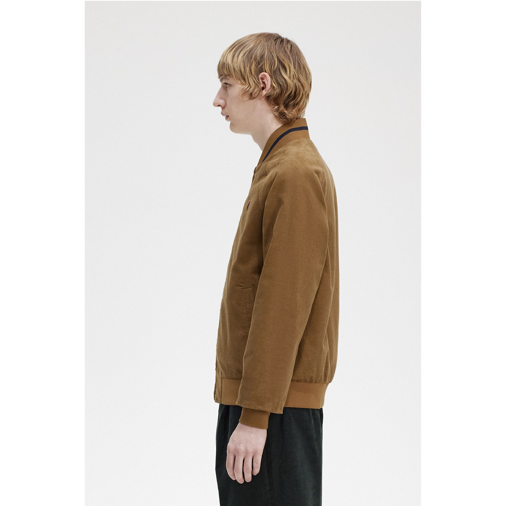 Fred Perry Waffle Cord Tennis Bomber — Shaded Stone