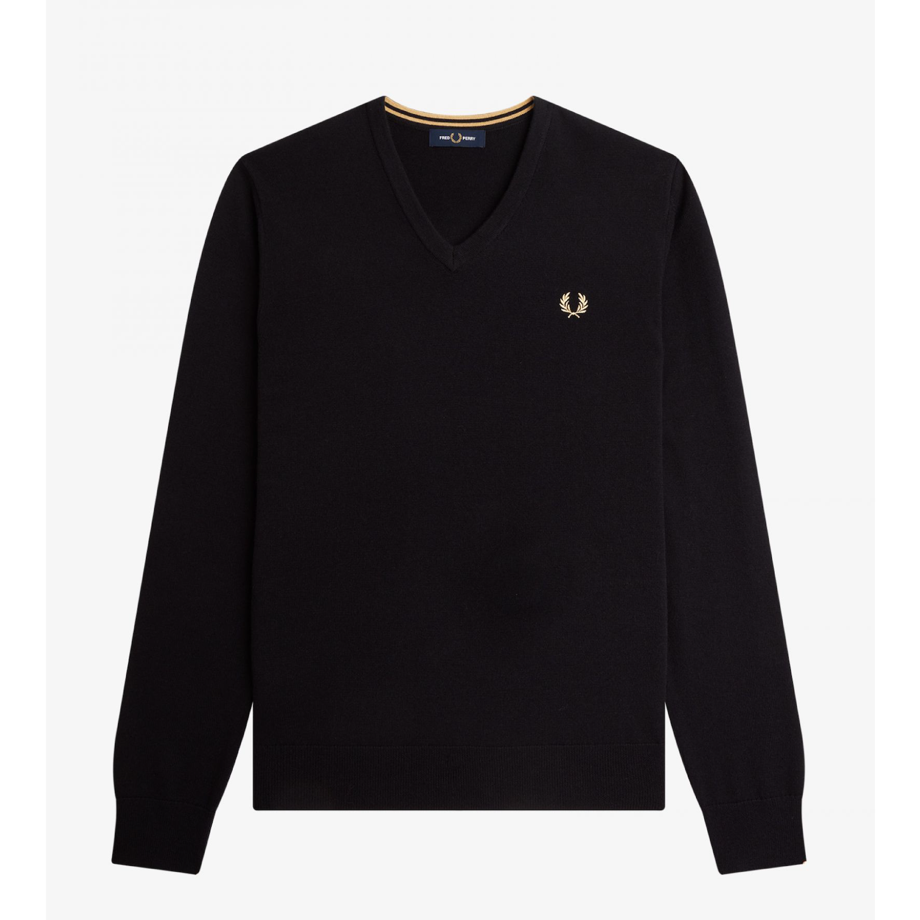 Fred Perry Classic V-Neck Sweater - Black