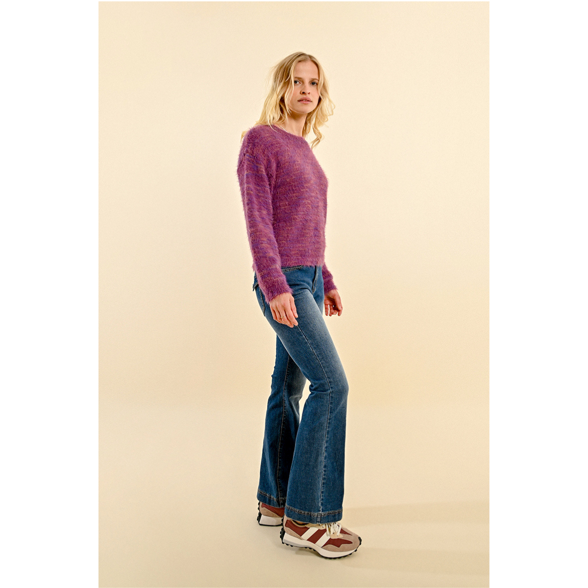 Brushed Knit Sweater — Purple Bougainvillea