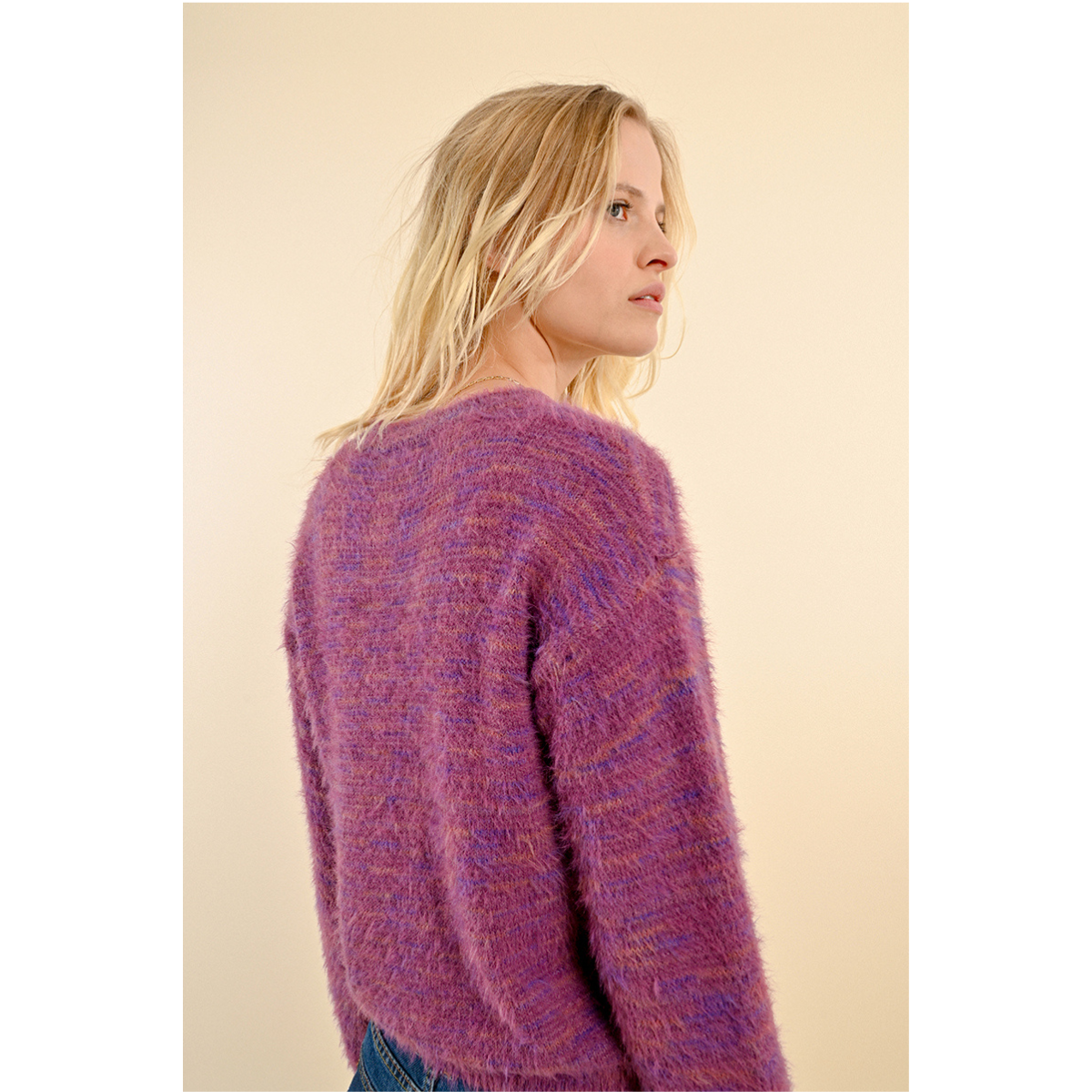 Brushed Knit Sweater — Purple Bougainvillea