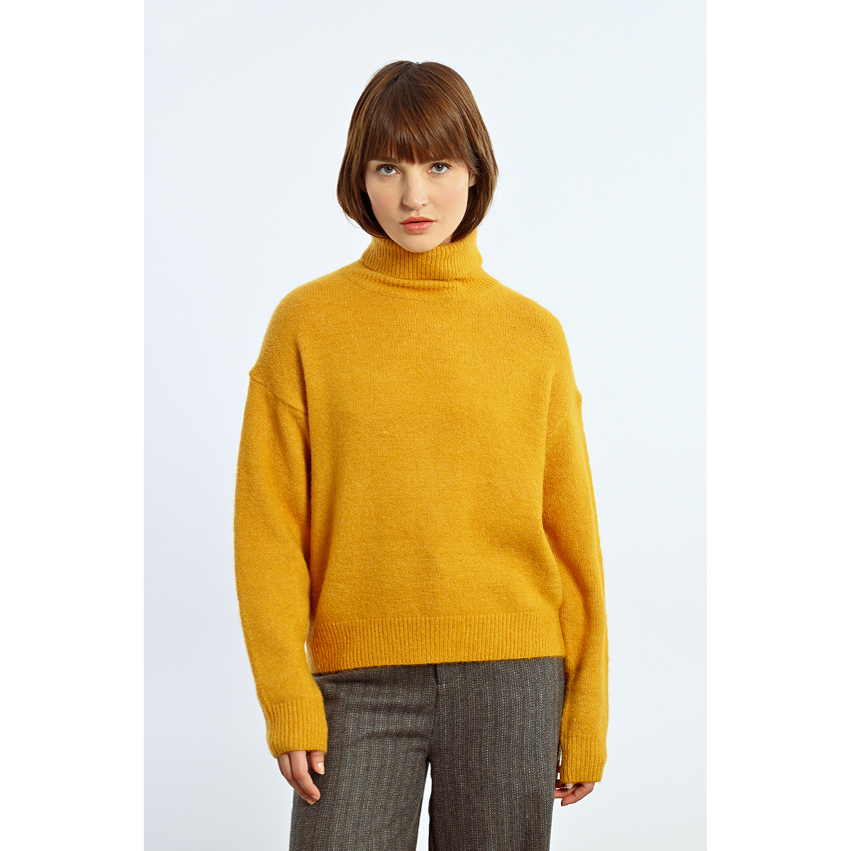 Soft Turtleneck Sweater — Saffron