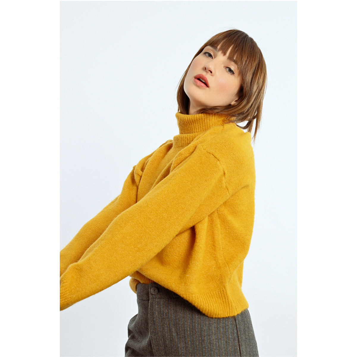 Soft Turtleneck Sweater — Saffron