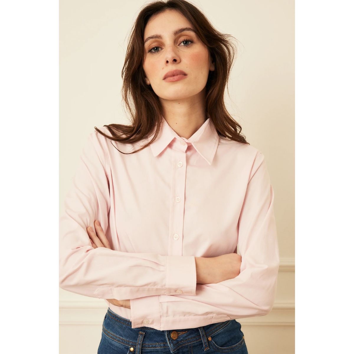 Camilia Cotton Shirt — Soft Pink