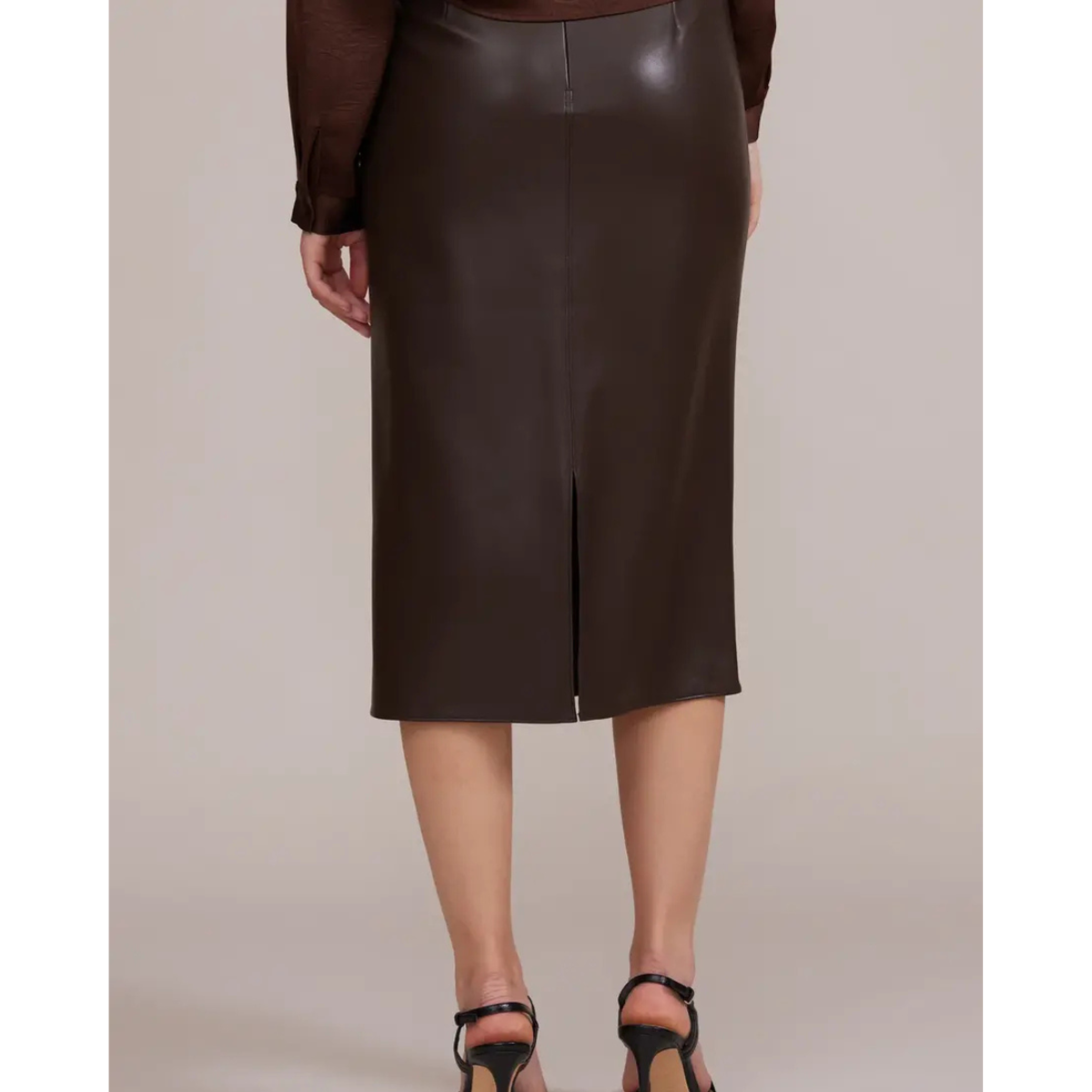 Lucy Paris Ello Faux Leather Skirt — Brown