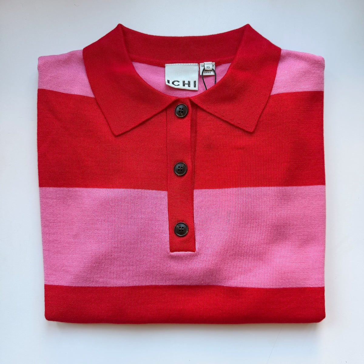 Lulu Striped Polo Shirt — Pink & Red - Public Mercantile