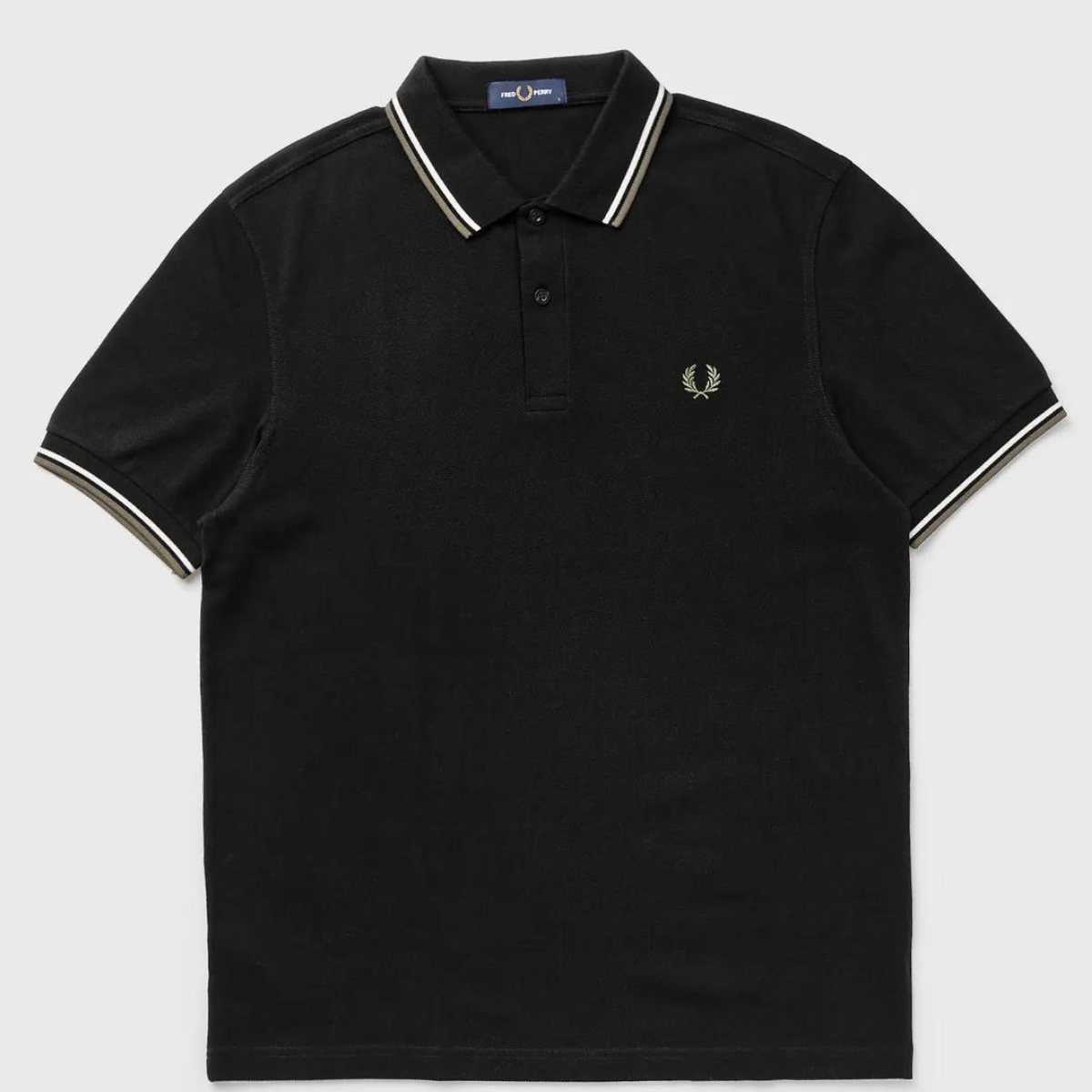 Fred Perry Twin Tipped Polo Shirt - Black/Ecru/Laurel Wreath Green - Public Mercantile