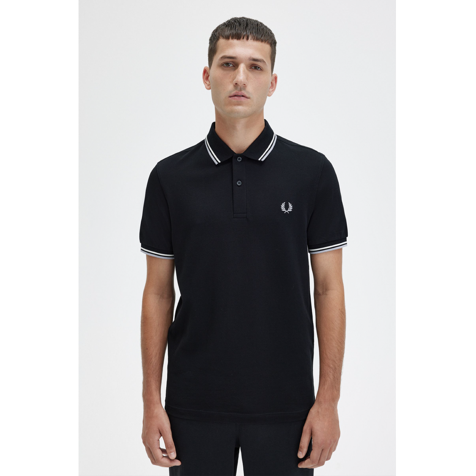 Fred Perry Twin Tipped Polo Shirt - Black/Ecru/Limestone - Public Mercantile