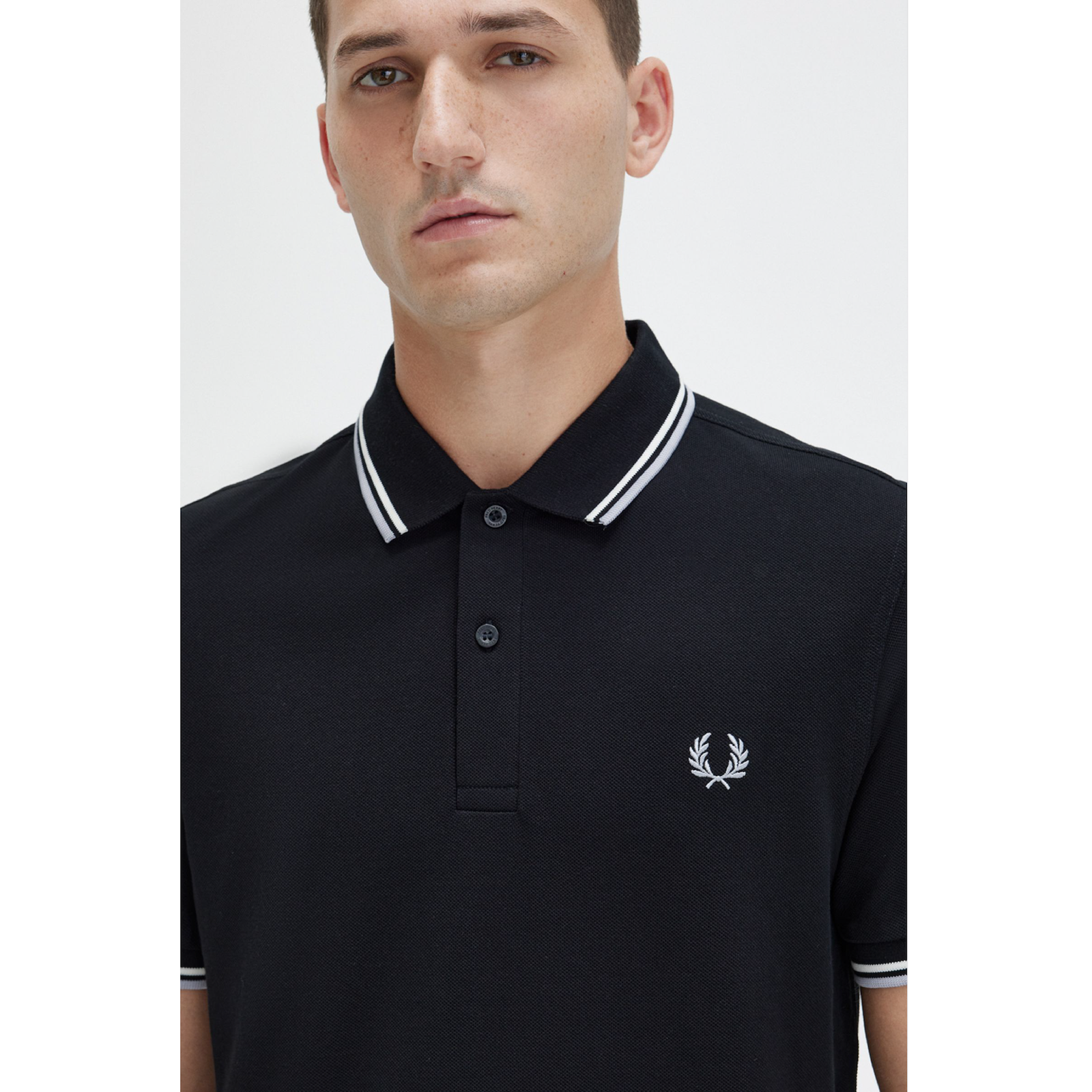 Fred Perry Twin Tipped Polo Shirt - Black/Ecru/Limestone - Public Mercantile