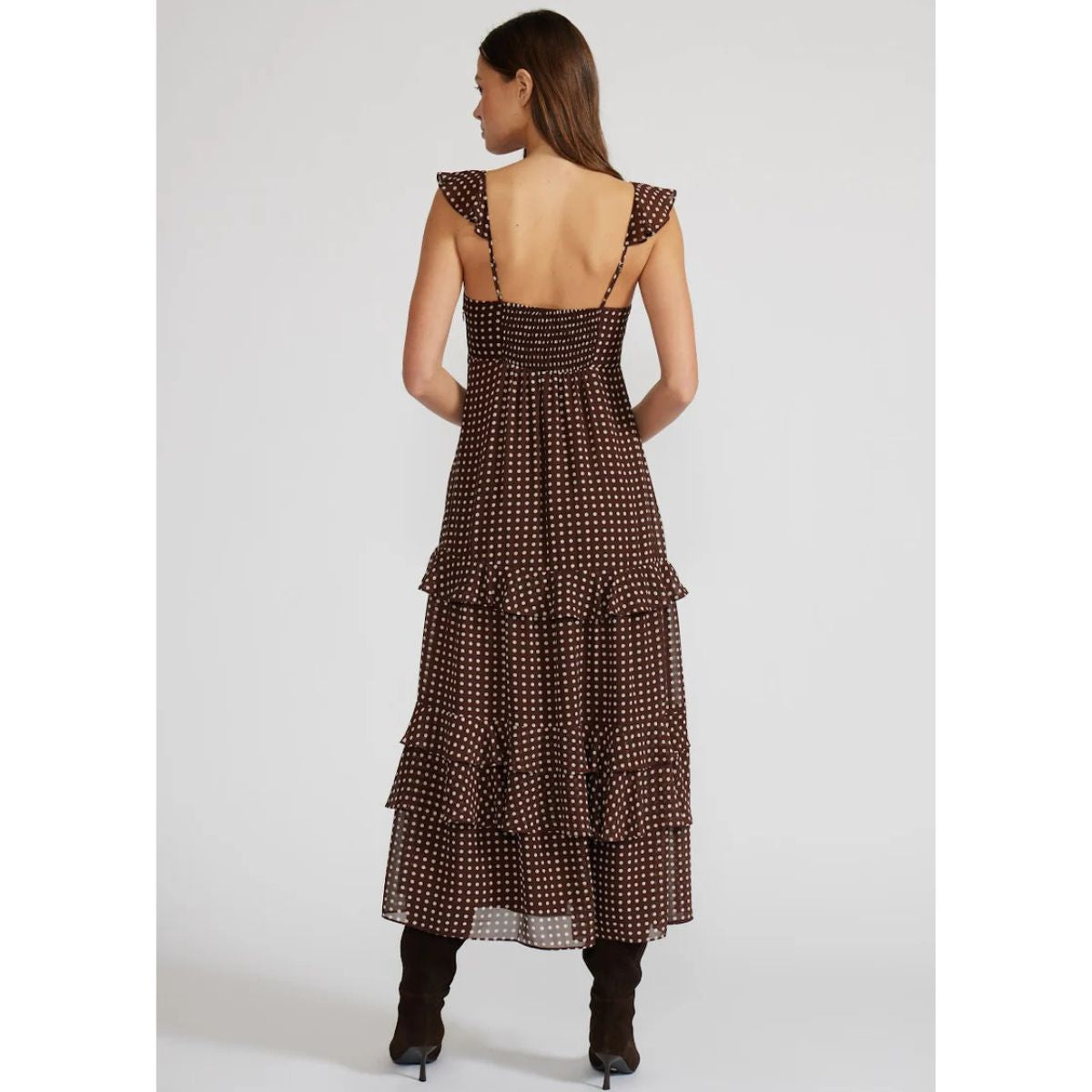 Lucy Paris Cassandra Tiered Dress — Brown