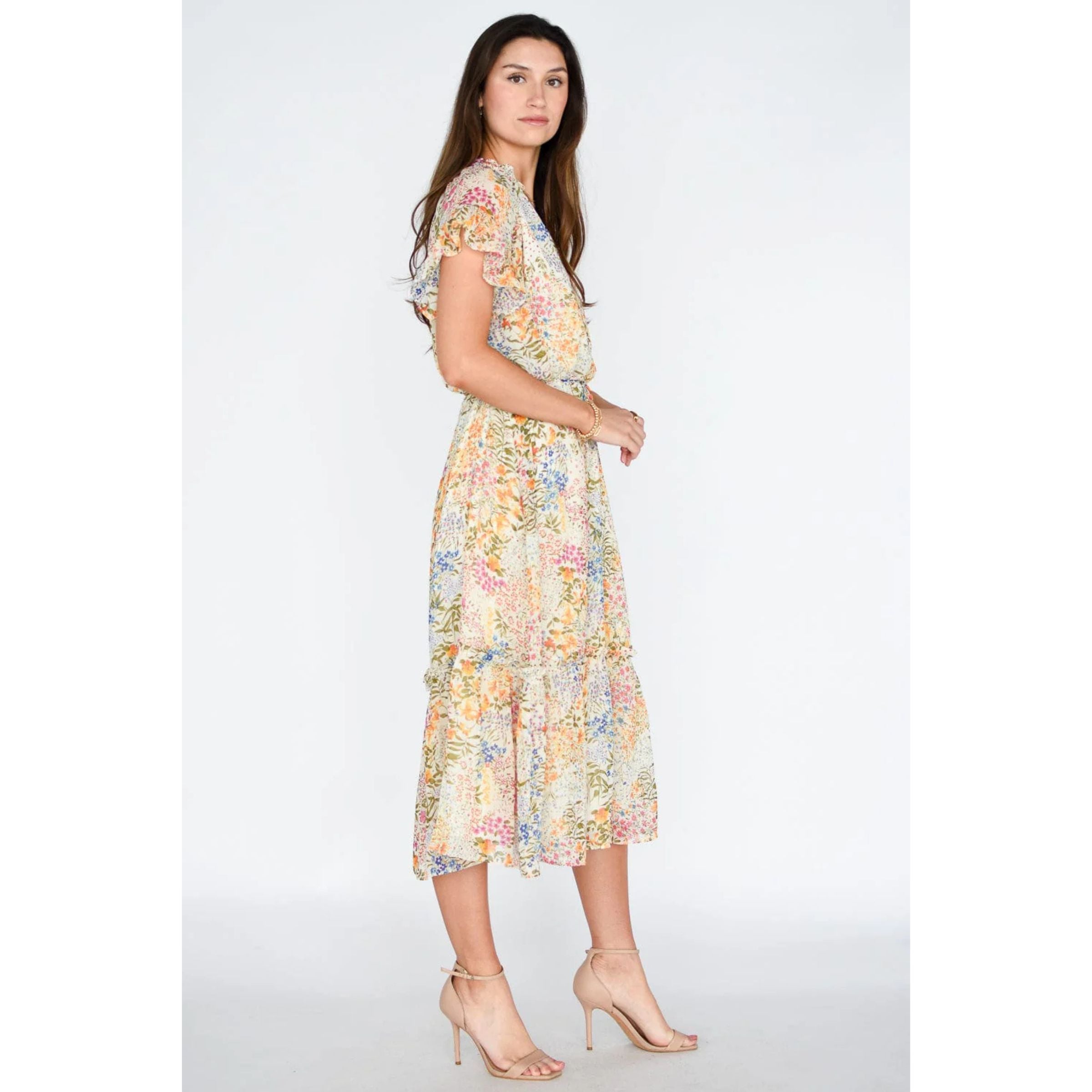 Lucy Paris Camillia Tiered Dress — Multi Floral