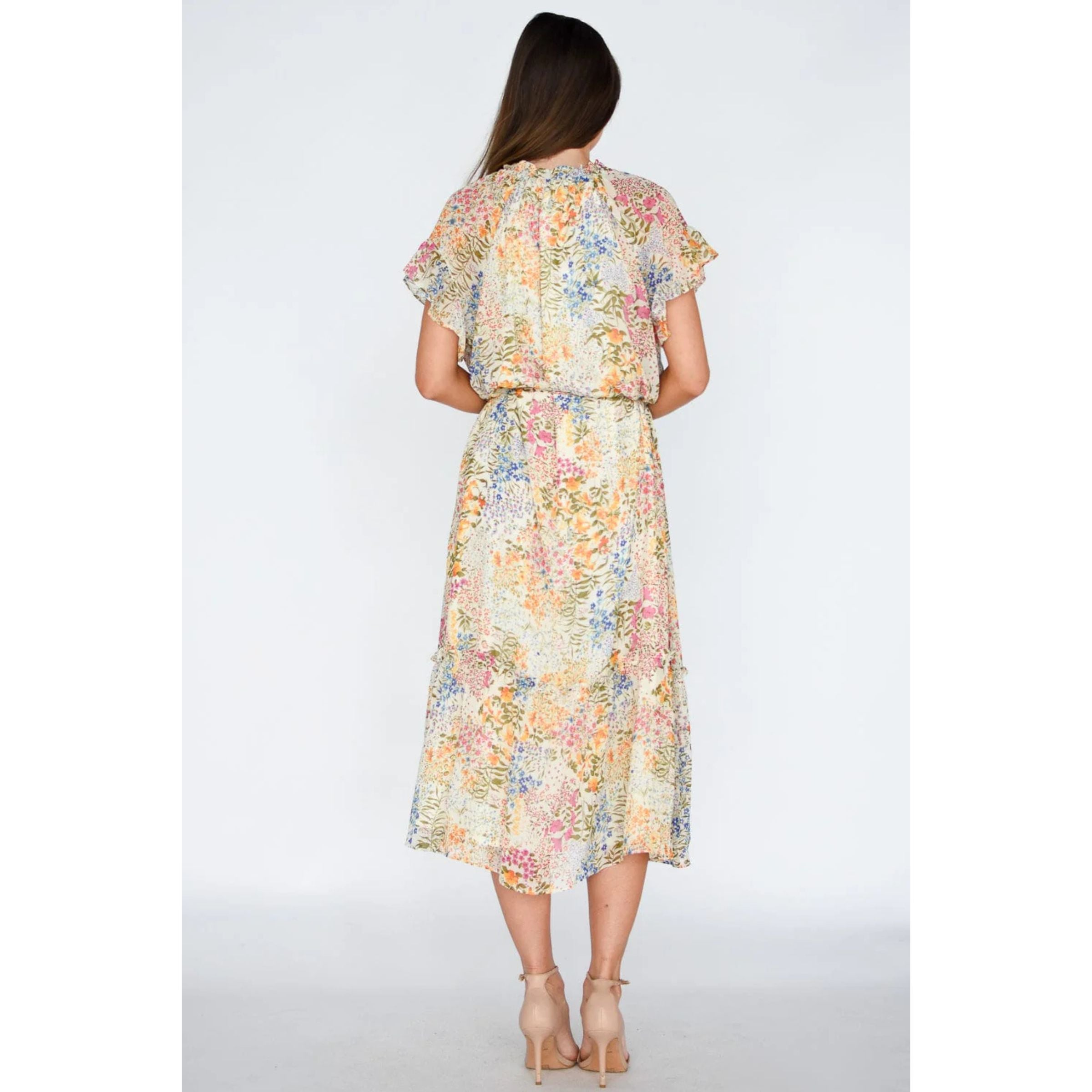 Lucy Paris Camillia Tiered Dress — Multi Floral