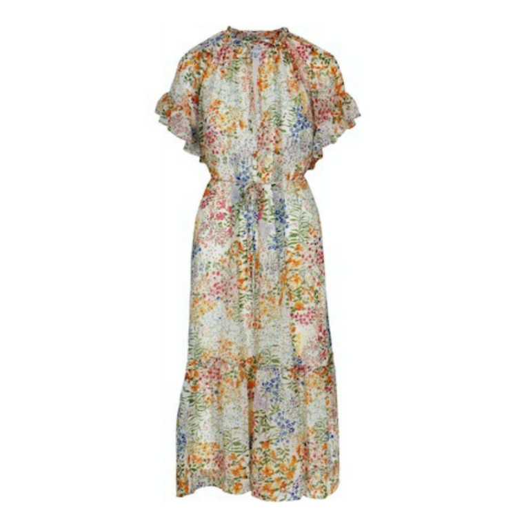 Lucy Paris Camillia Tiered Dress — Multi Floral - Public Mercantile