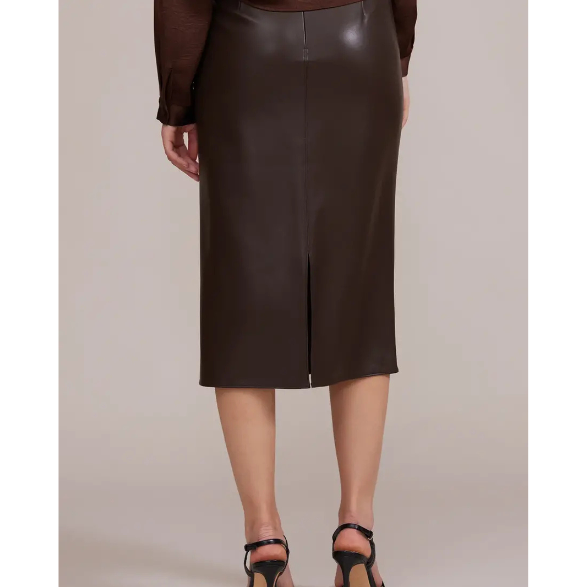 Lucy Paris Ello Faux Leather Skirt — Brown - Public Mercantile