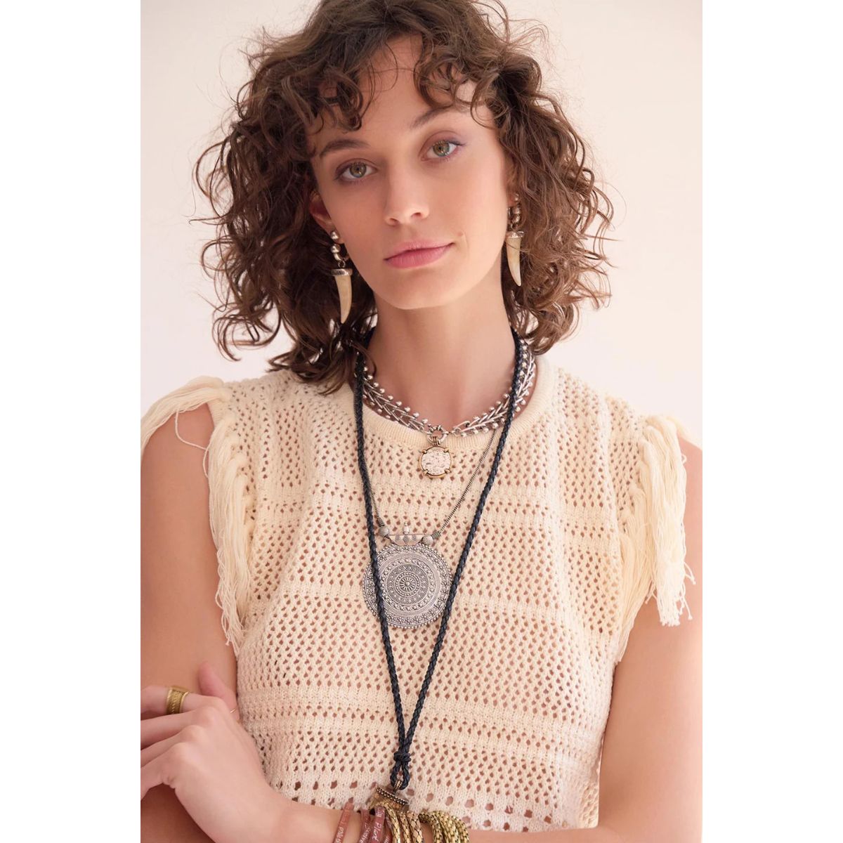 Keline Knit Fringe Vest — Natural - Public Mercantile