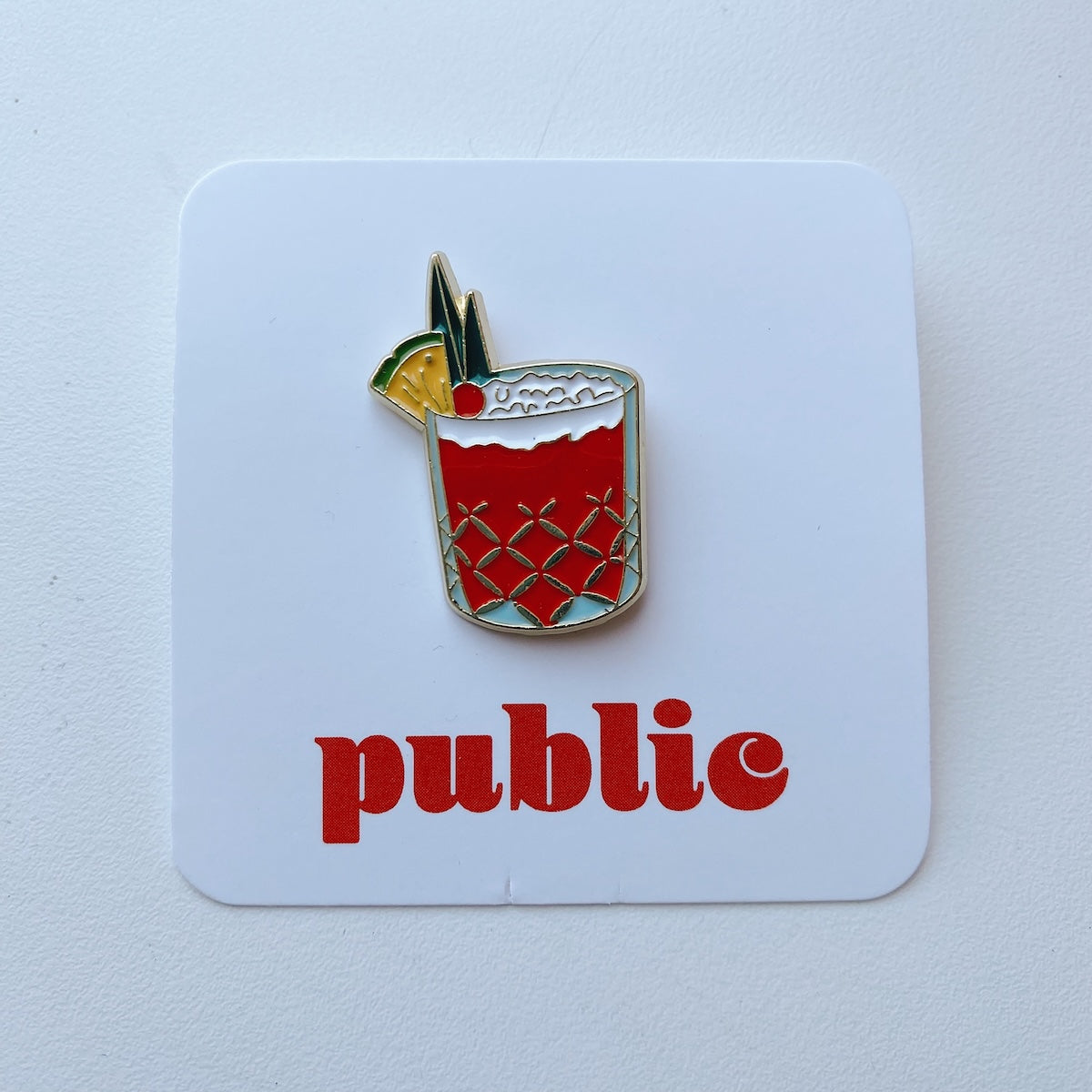 Mai Tai Cocktail Enamel Pin