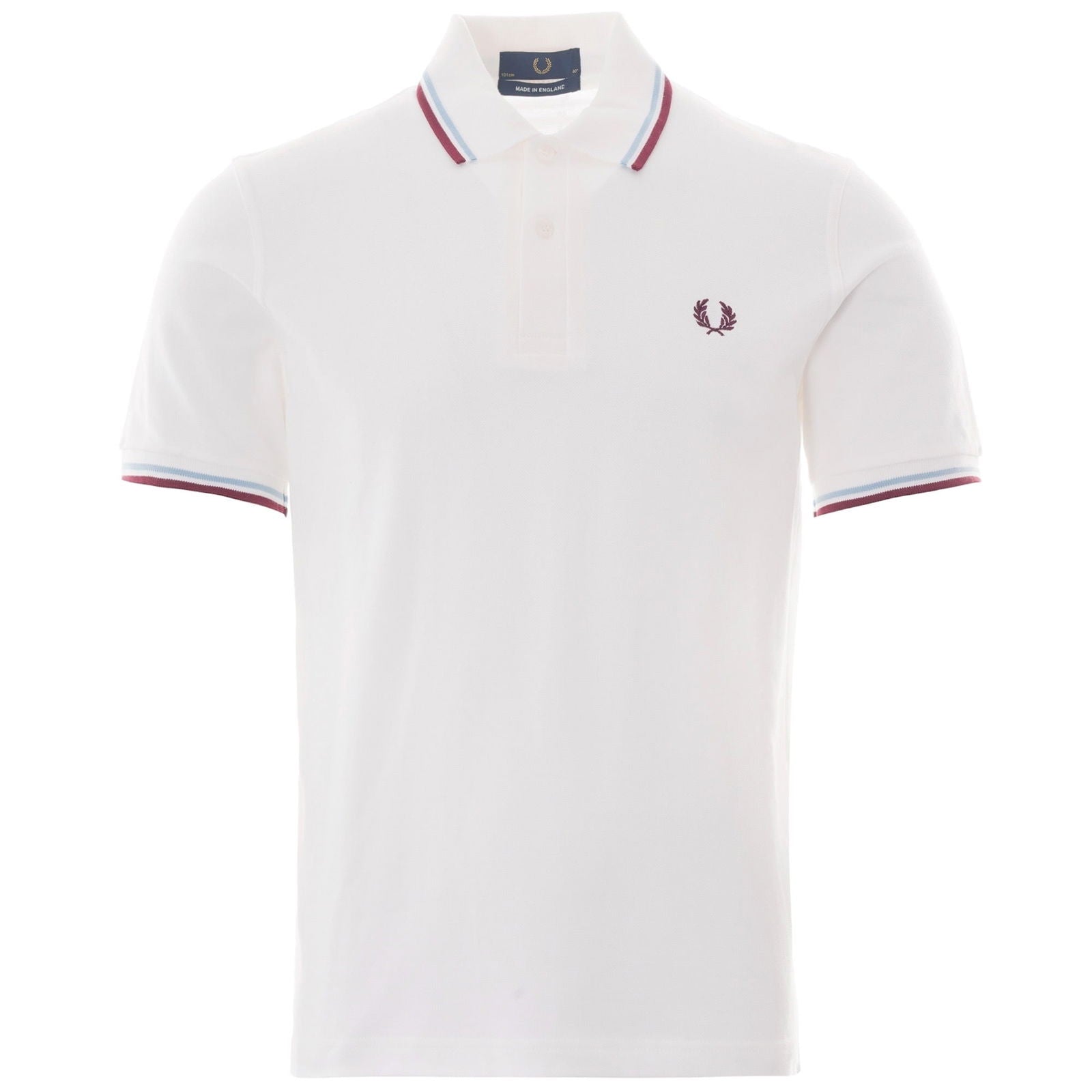 Fred Perry Twin-Tipped Shirt - White/Maroon - Public Mercantile