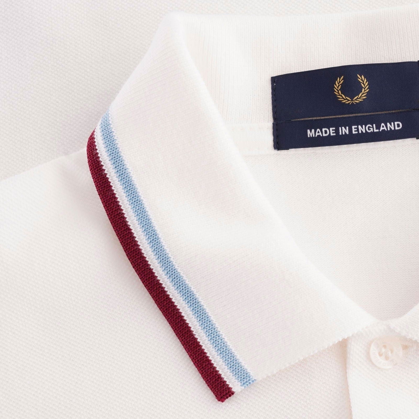 Fred Perry Twin-Tipped Shirt - White/Maroon - Public Mercantile