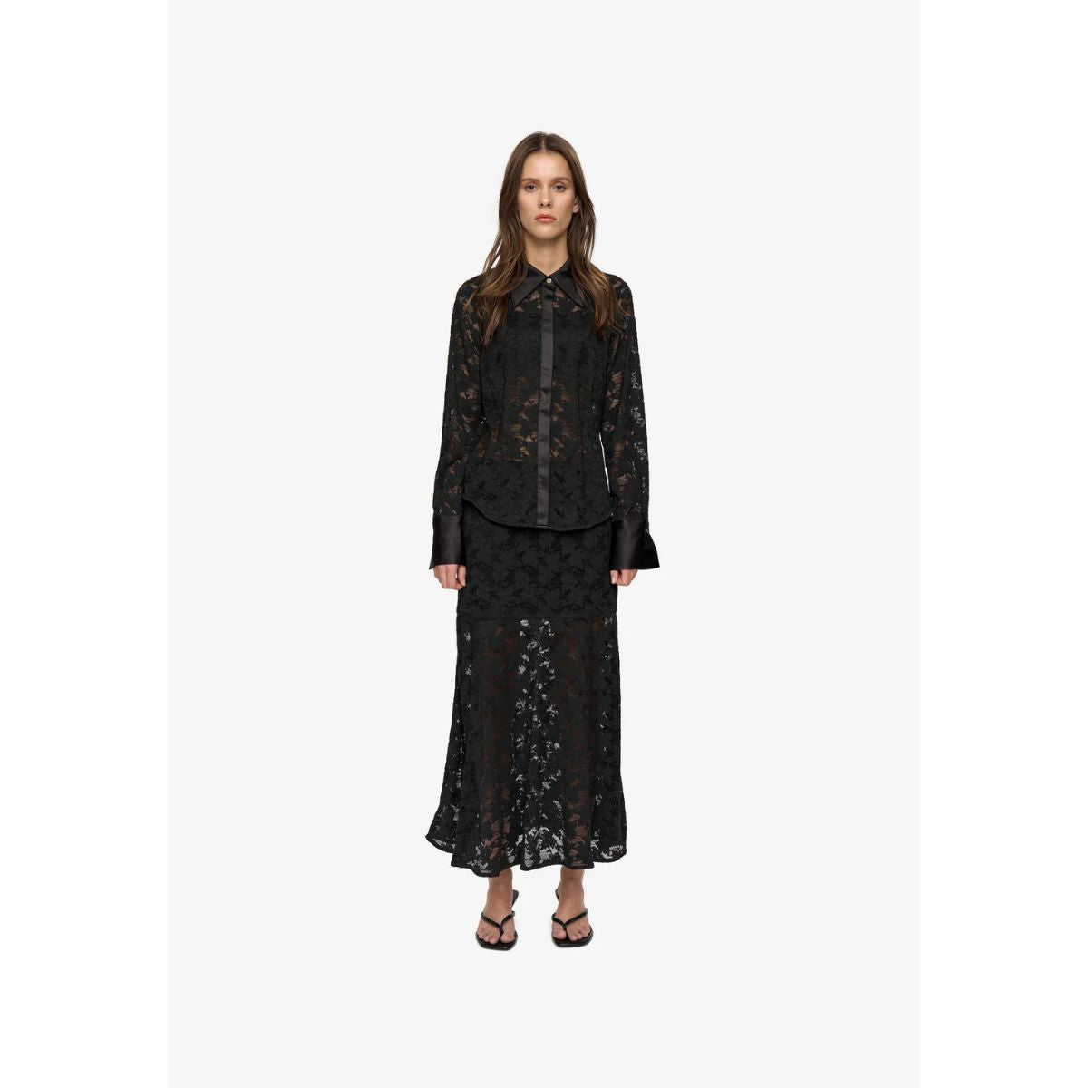 Minimum Griy Lace Shirt — Black - Public Mercantile