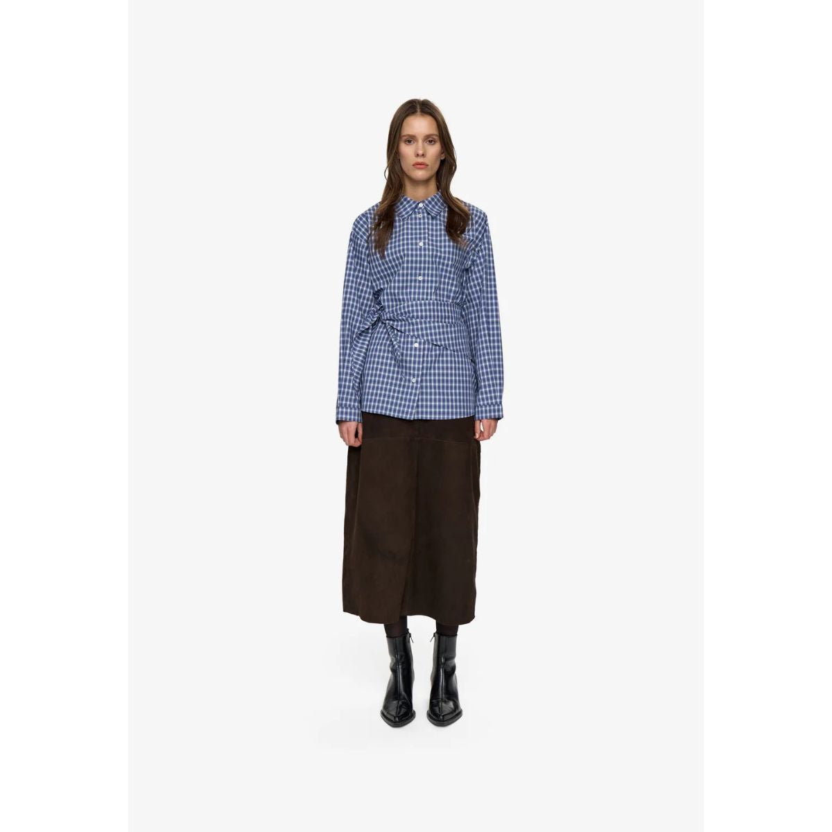 Minimum Harper Checked Shirt — Insignia Blue - Public Mercantile