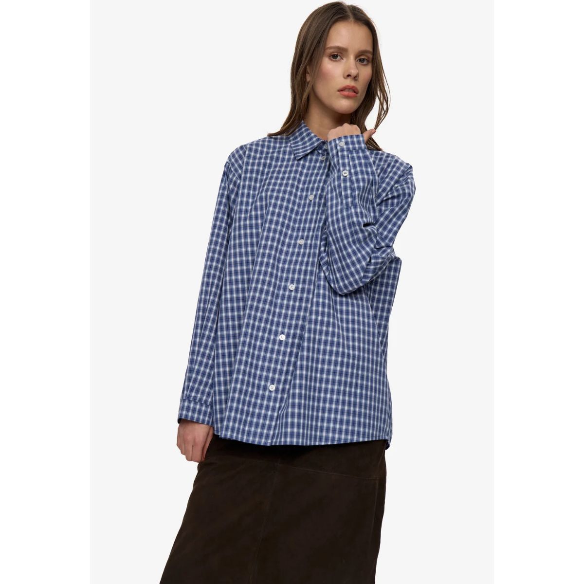 Minimum Harper Checked Shirt — Insignia Blue - Public Mercantile