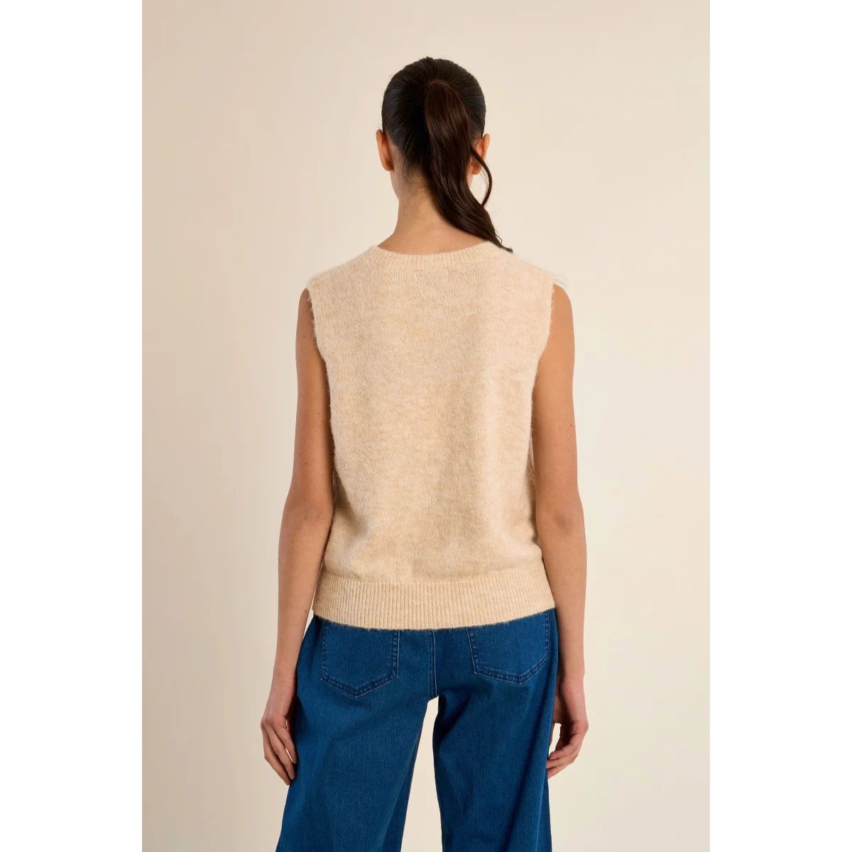 Cable Knit Sweater Vest — Cream - Public Mercantile