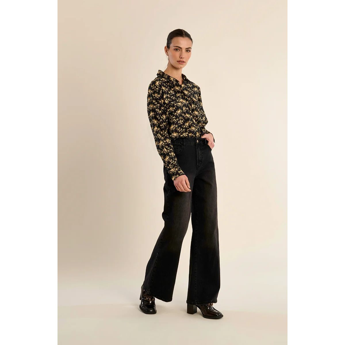 Floral Button-Up Shirt — Black - Public Mercantile