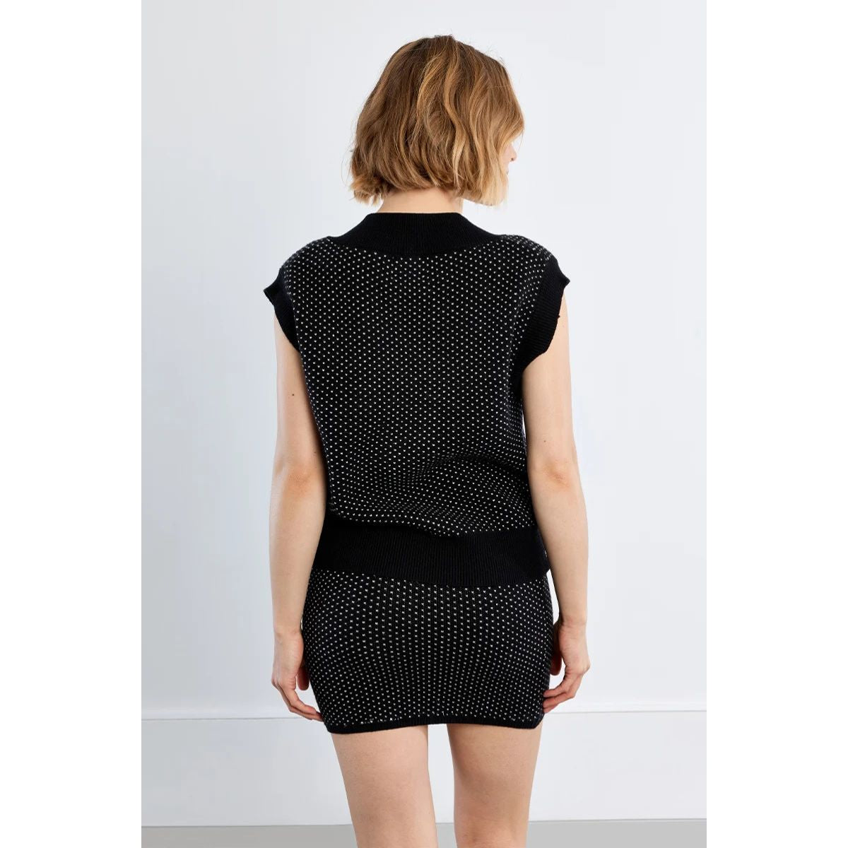 Polka Dot Sweater Vest — Black - Public Mercantile