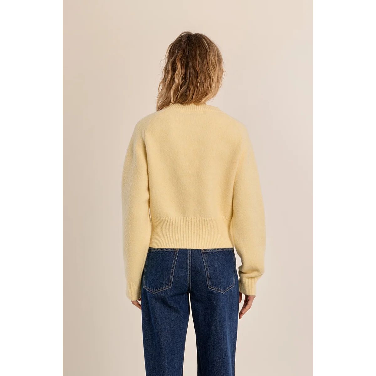 Ribbed Crop Sweater — Yellow - Public Mercantile