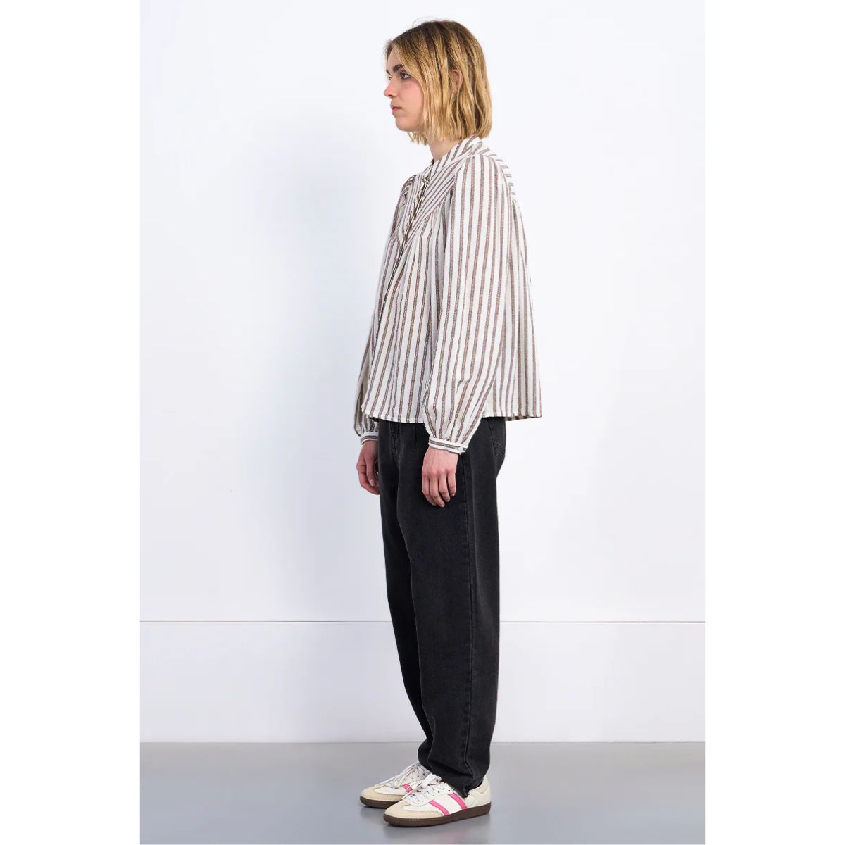 Striped Cotton Shirt — Ecru
