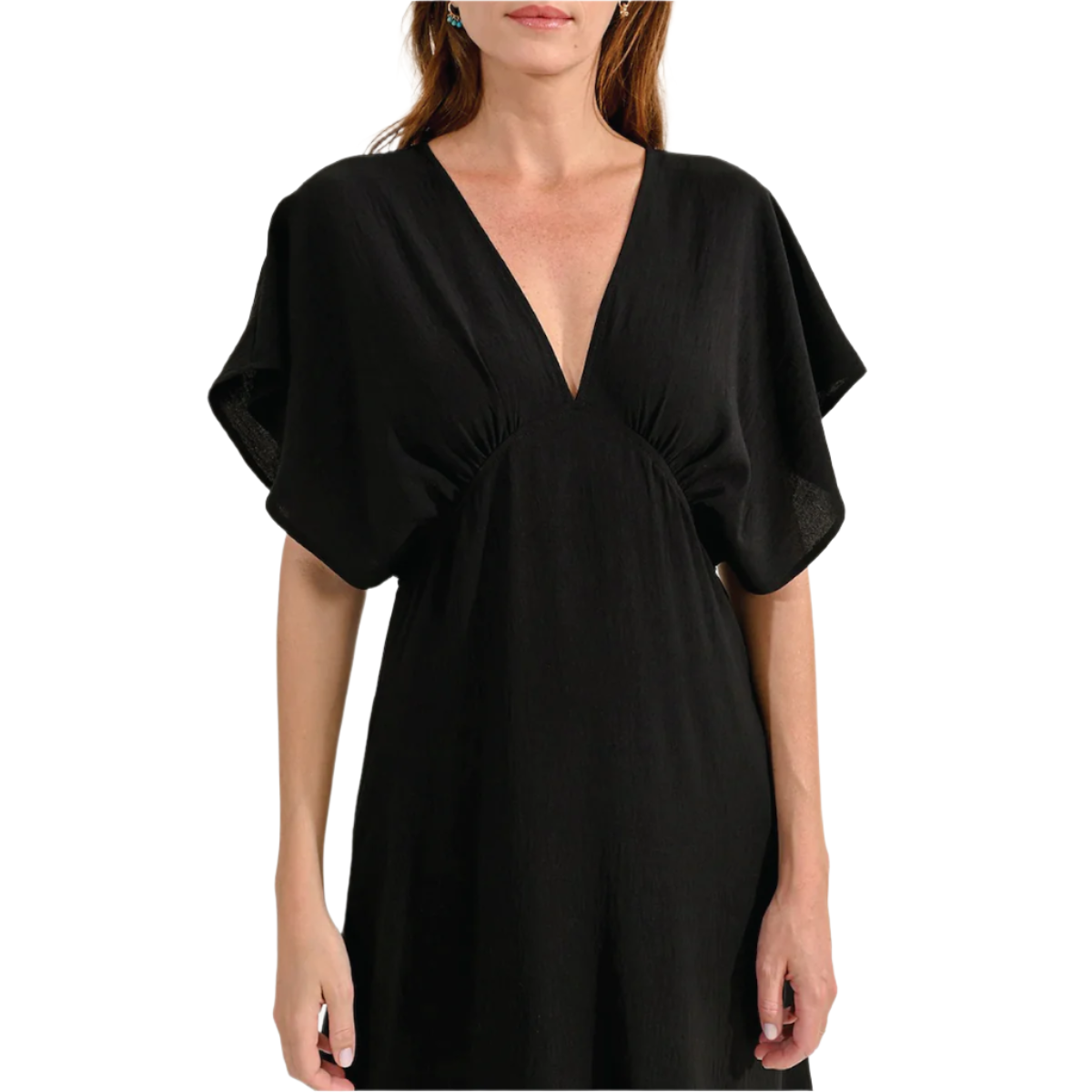 Molly Bracken Cap Shoulder Dress — Black - Public Mercantile