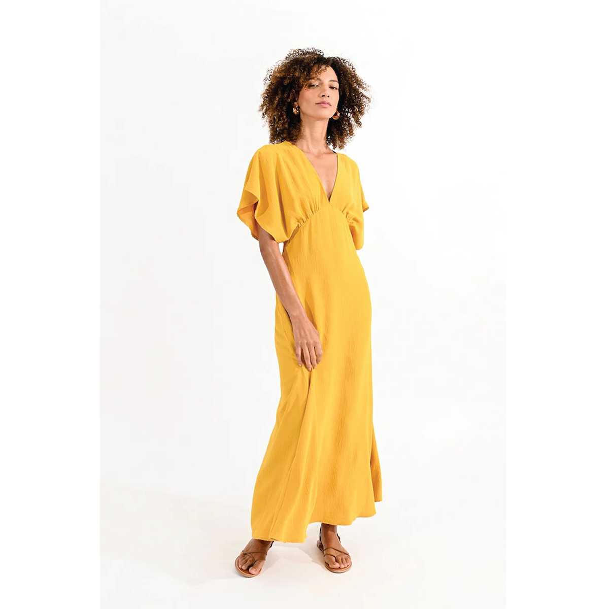 Molly Bracken Cap Shoulder Dress — Mango - Public Mercantile