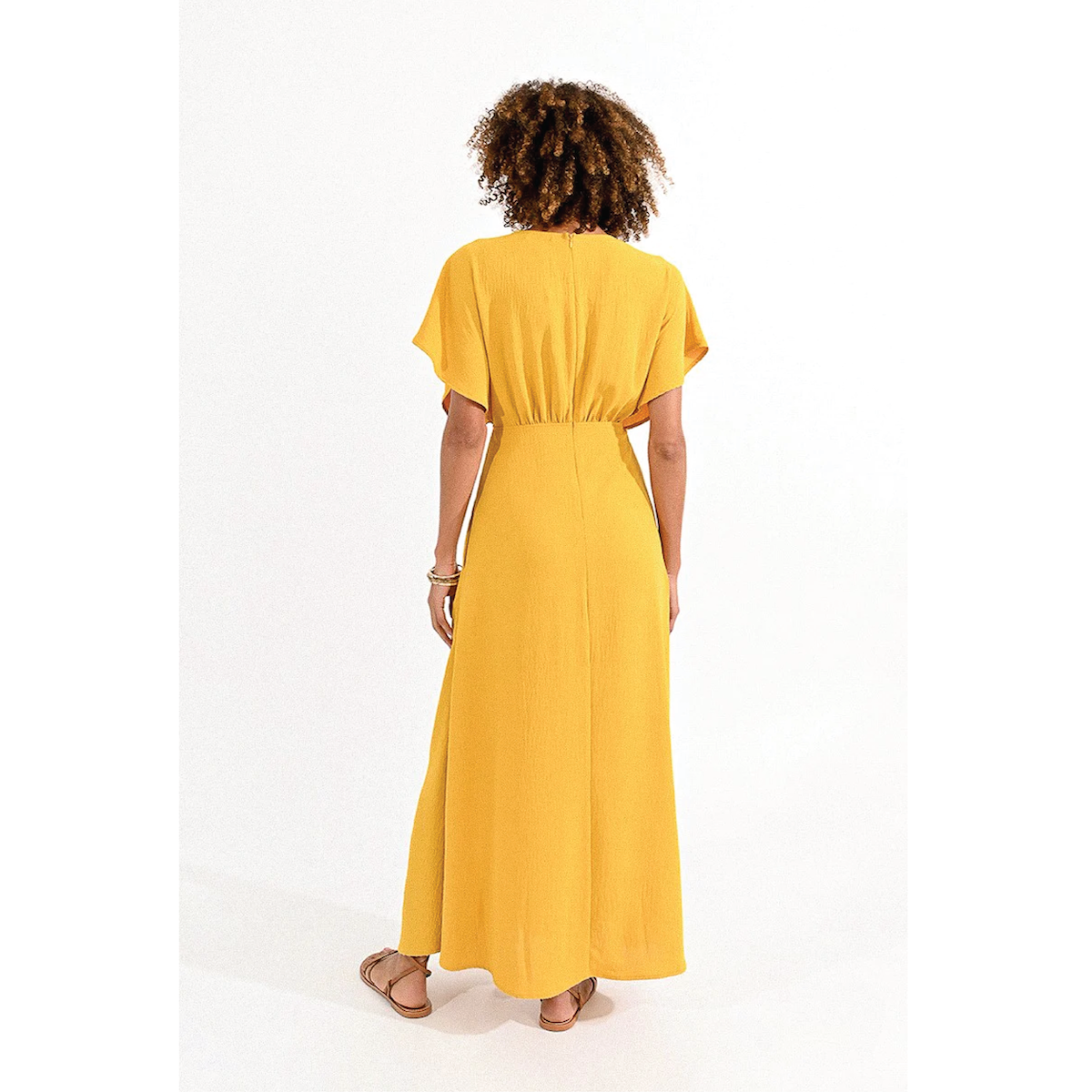 Molly Bracken Cap Shoulder Dress — Mango - Public Mercantile
