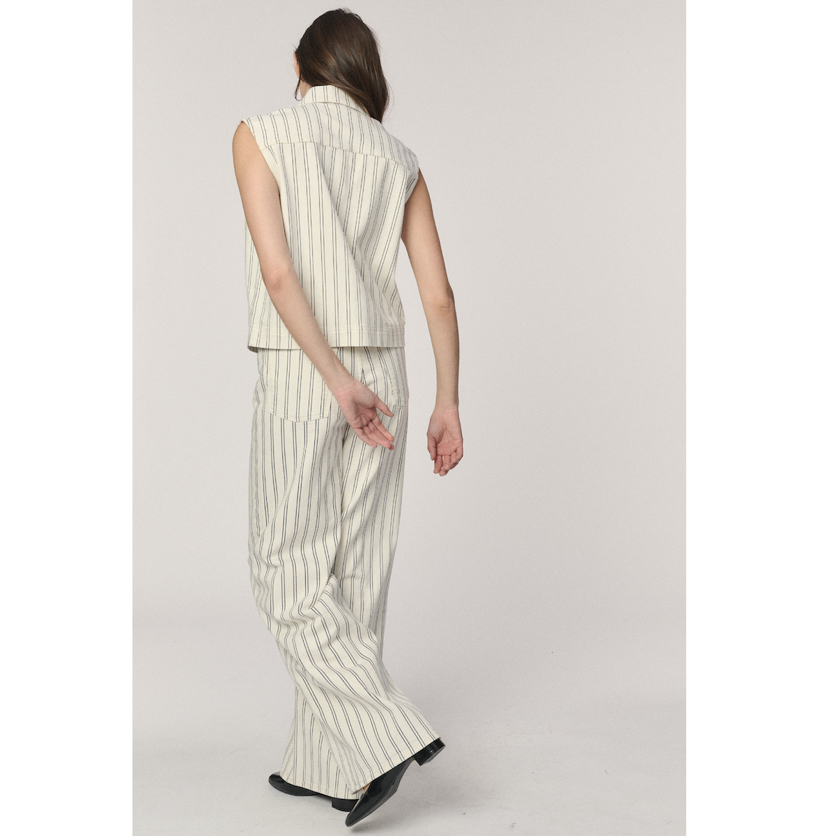 NCE Relaxed Wide Leg Jeans — Striped Cloud