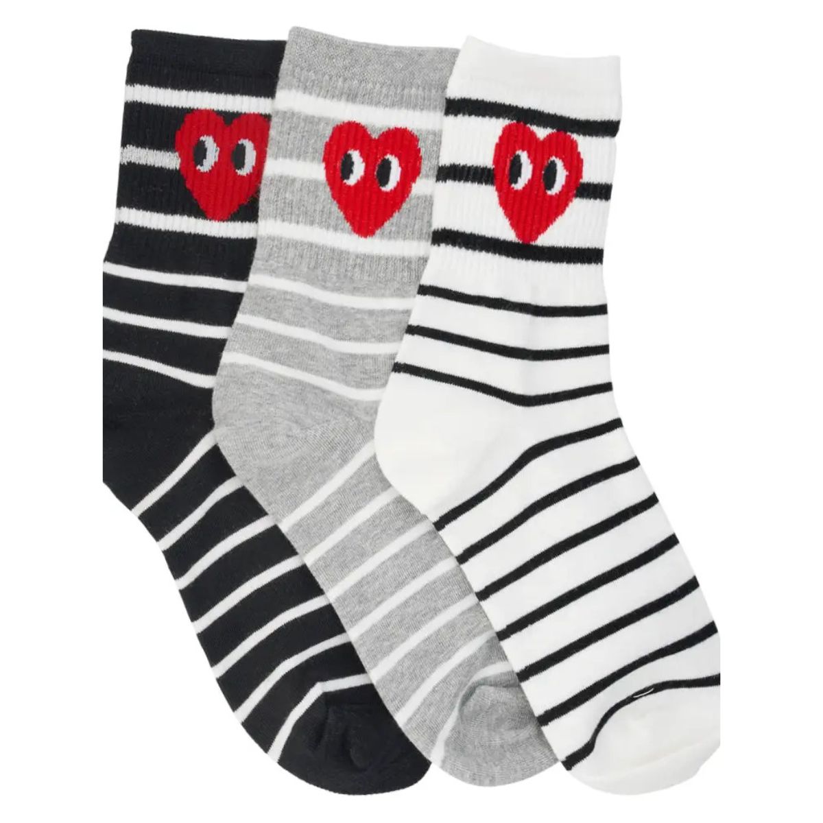 Nautical Stripe Heart Eyes Socks - Public Mercantile