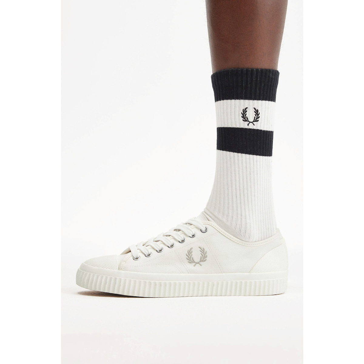 Fred Perry Hughes Canvas Plimsoll Shoe — Light Ecru/Oatmeal - Public Mercantile