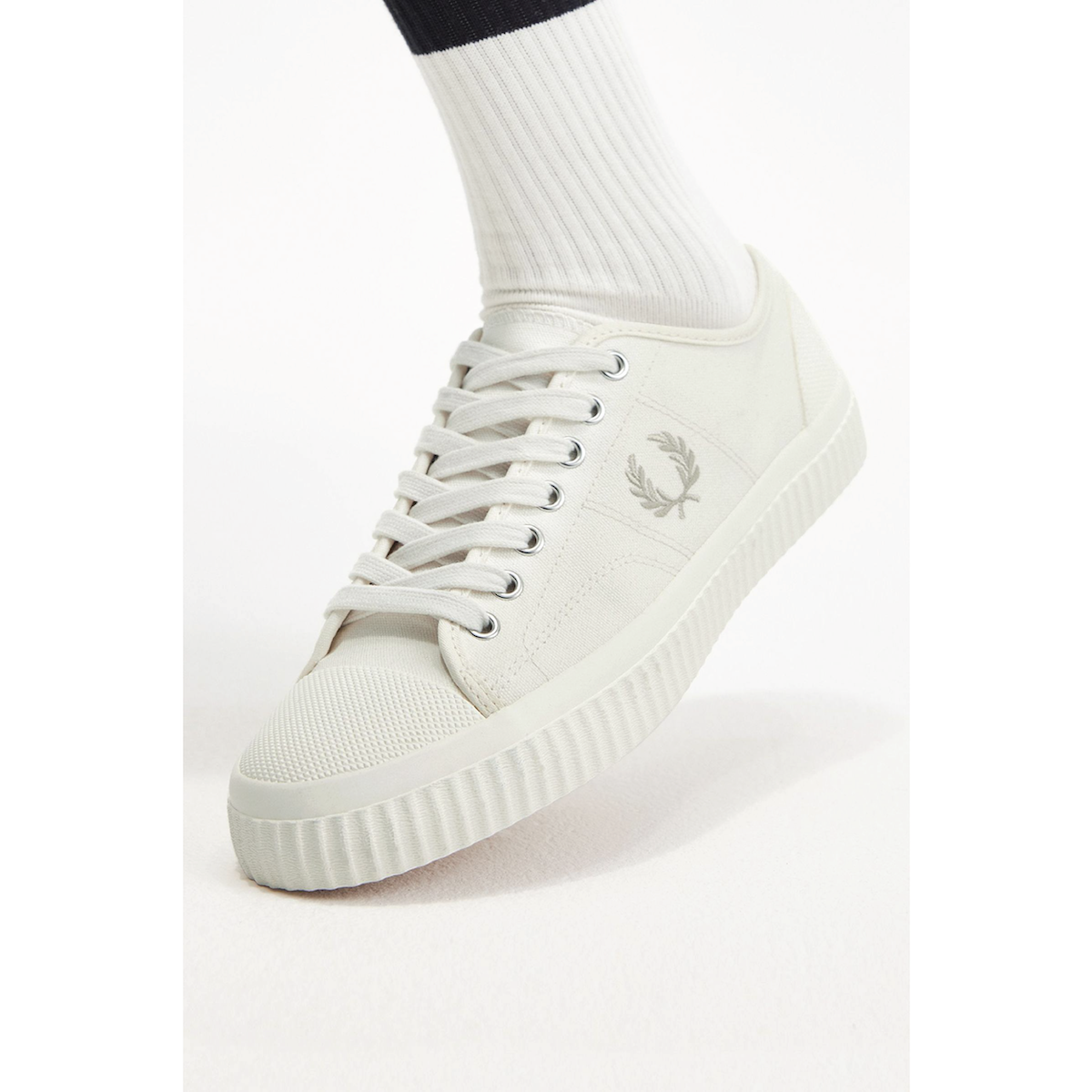 Fred Perry Hughes Canvas Plimsoll Shoe — Light Ecru/Oatmeal - Public Mercantile