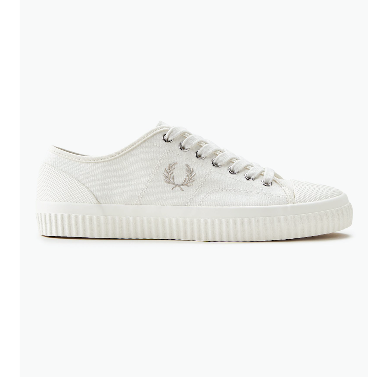 Fred Perry Hughes Canvas Plimsoll Shoe — Light Ecru/Oatmeal - Public Mercantile