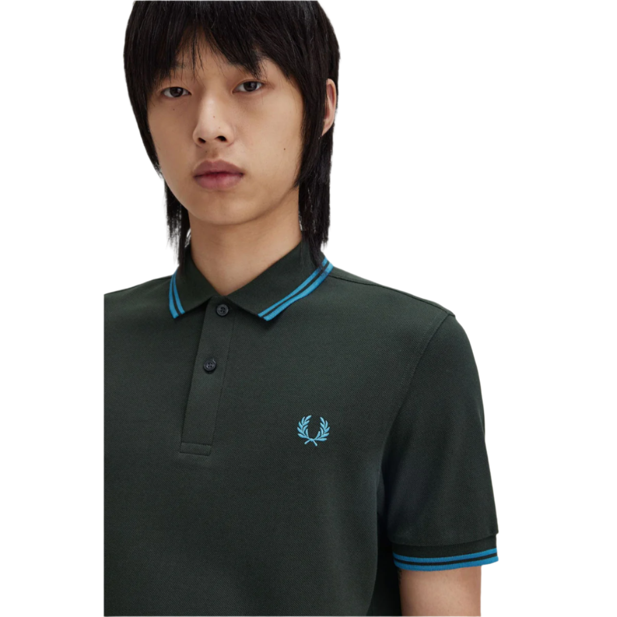 Fred Perry Twin Tipped Polo Shirt - Night Green/Ocean - Public Mercantile