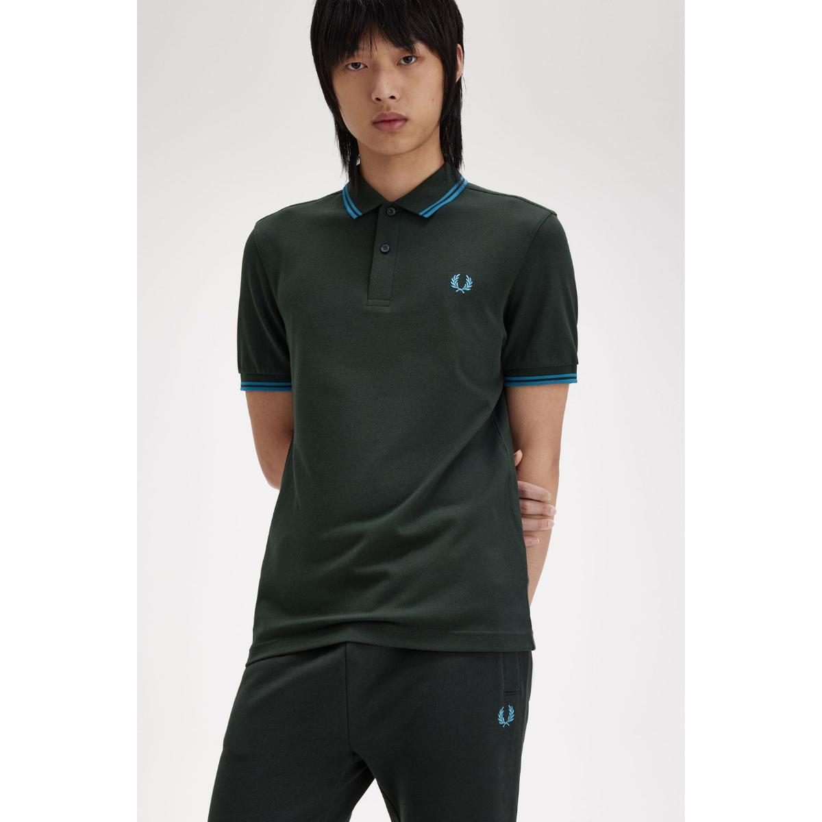 Fred Perry Twin Tipped Polo Shirt - Night Green/Ocean - Public Mercantile