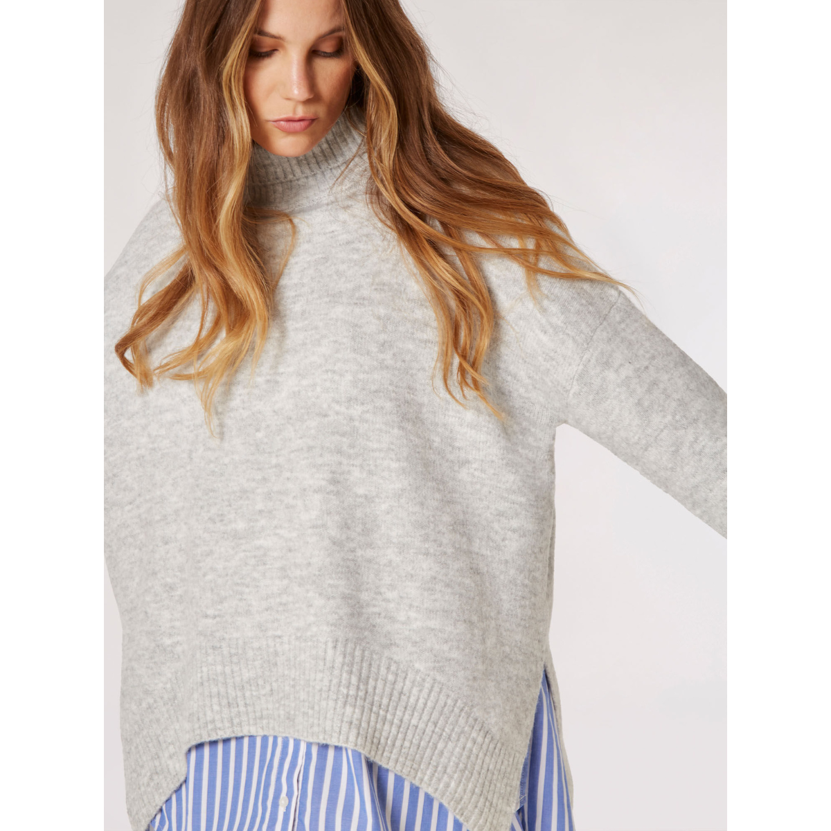 Oversized Bouclé Sweater — Grey - Public Mercantile