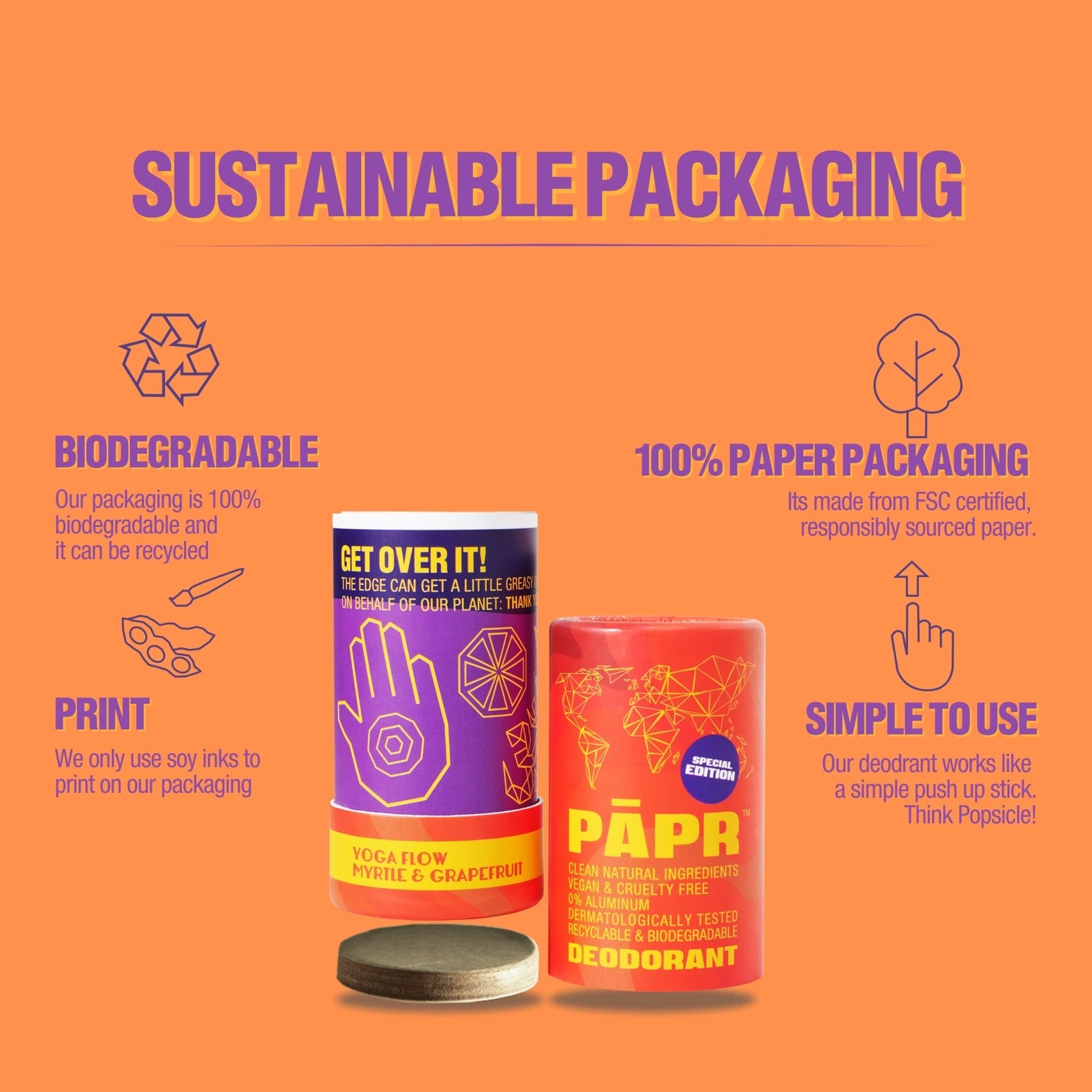 PAPR Yoga Flow Myrtle & Grapefruit Deodorant - Public Mercantile