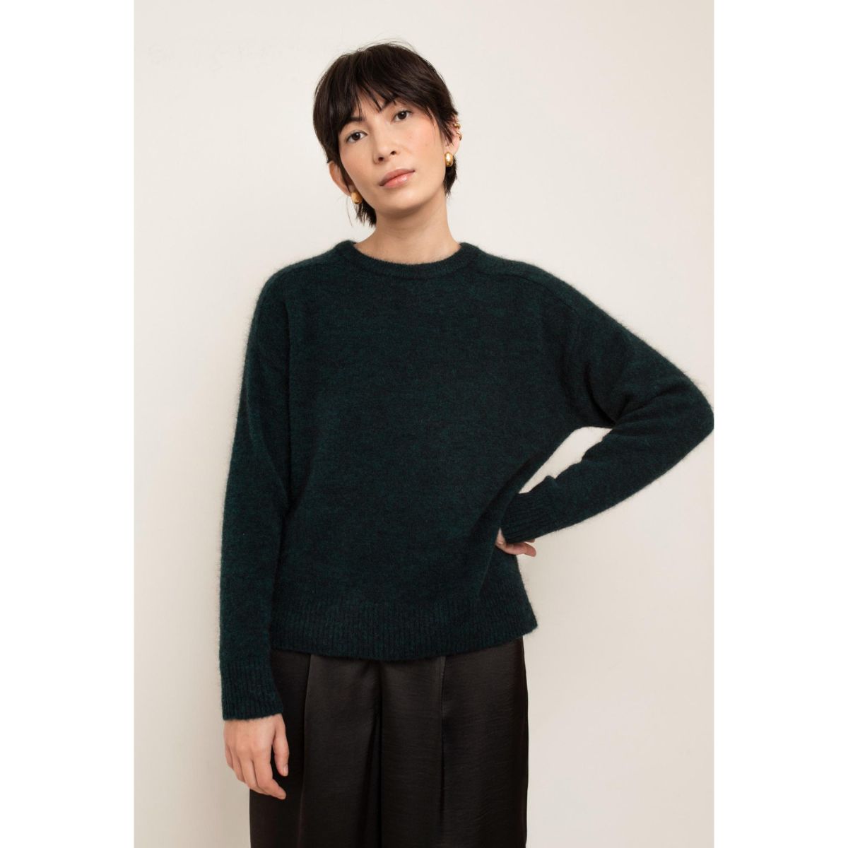 Paper Label Cecelia Mohair Sweater — Teal Mix