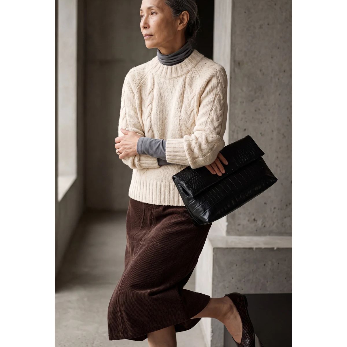 Paper Label Hana Cable Sweater — Cream - Public Mercantile