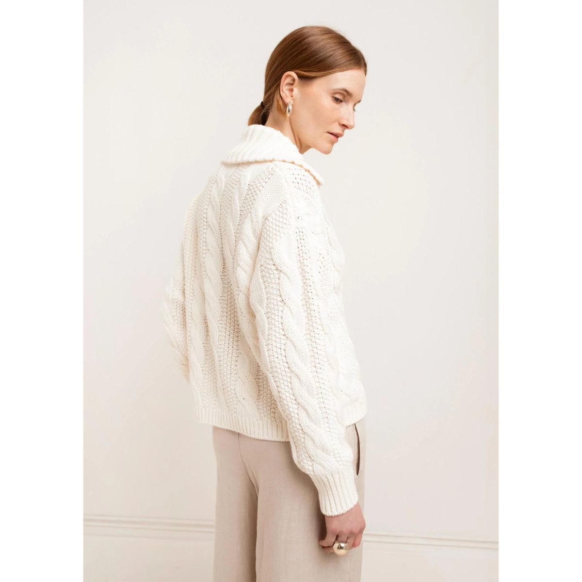 Paper Label Leni Cotton Cardigan — Gardenia - Public Mercantile