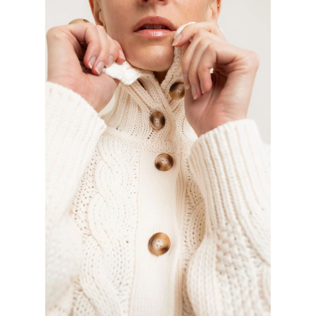 Paper Label Leni Cotton Cardigan — Gardenia - Public Mercantile