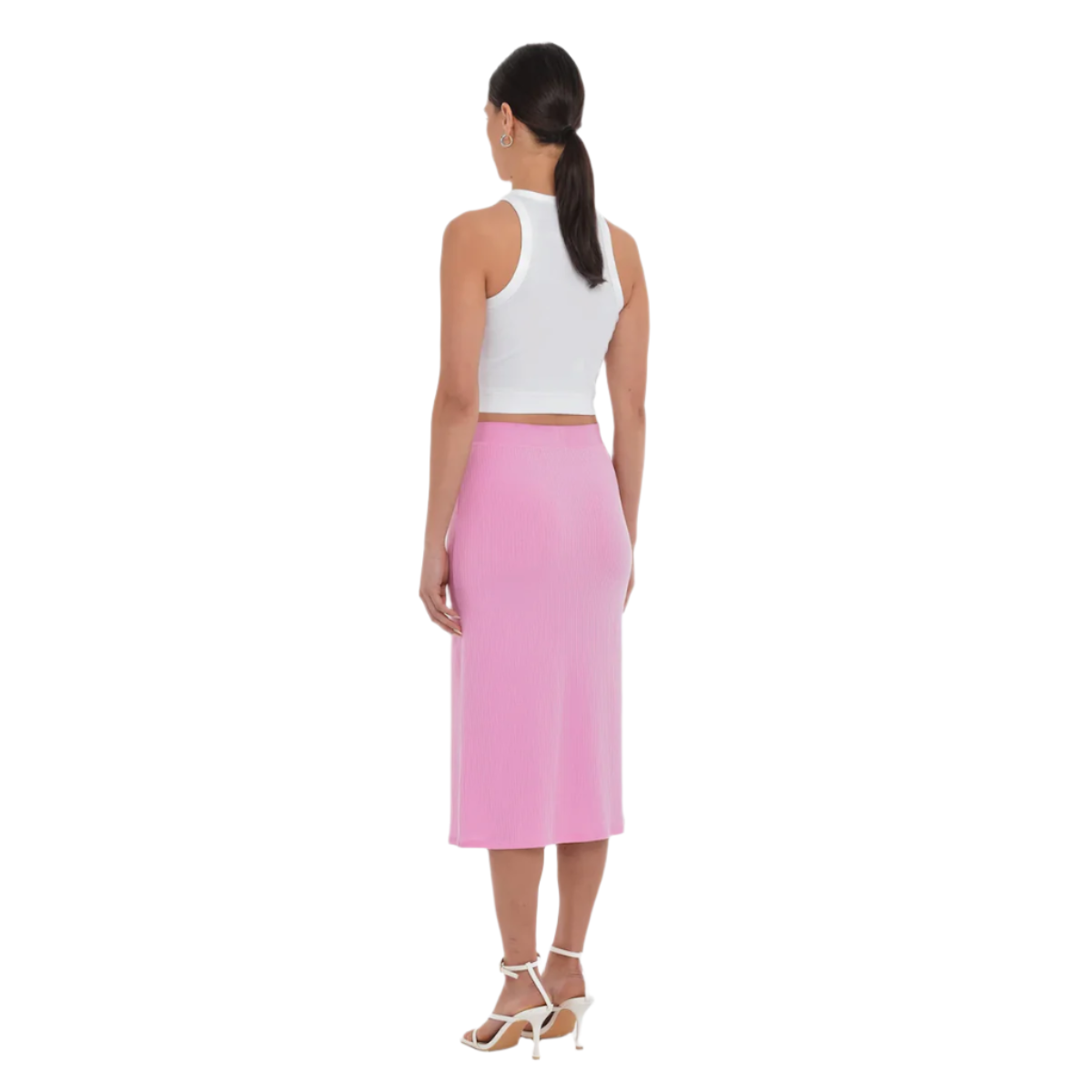 Paper Label Fleur Rib Skirt — Fondant Pink - Public Mercantile