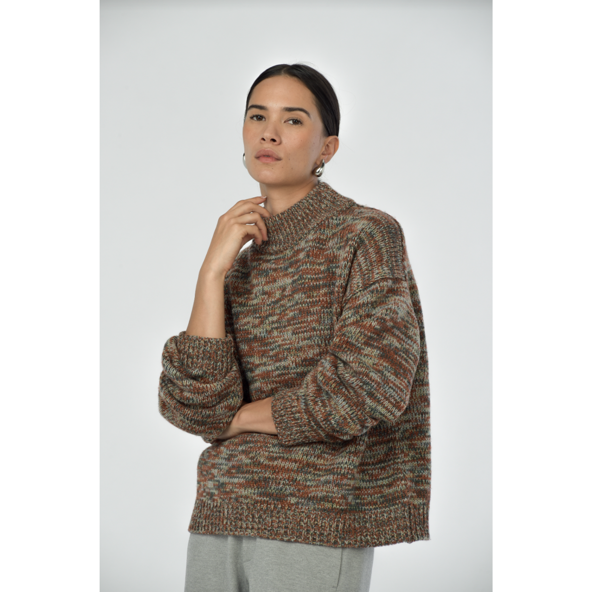 Paper Label Pine Merino Sweater — Rust Mix