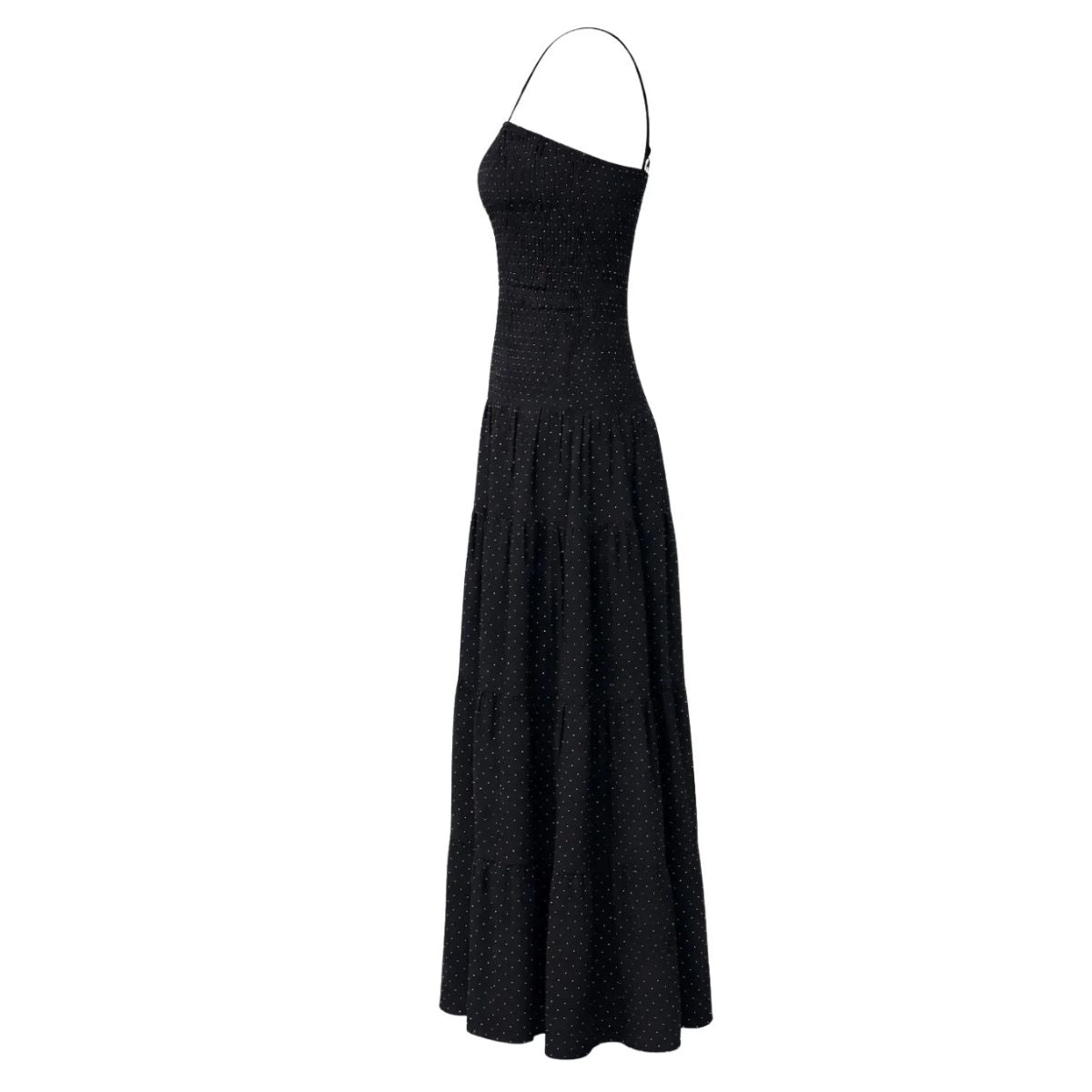 Loralee Polkadot Maxi Dress — Black - Public Mercantile